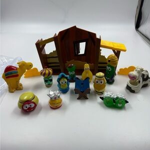 Veggie tales nativity set vintage EUC NO baby